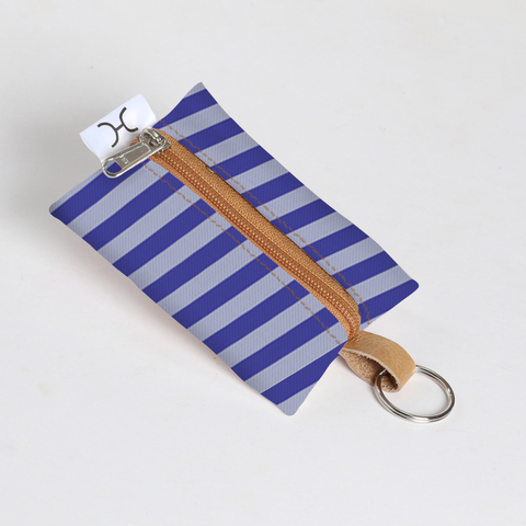 Key Ring Laminated Fabric - Linear - Jet