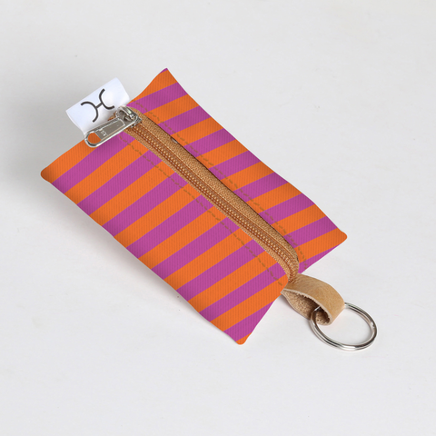 Key Ring Laminated Fabric - Linear - Preppy