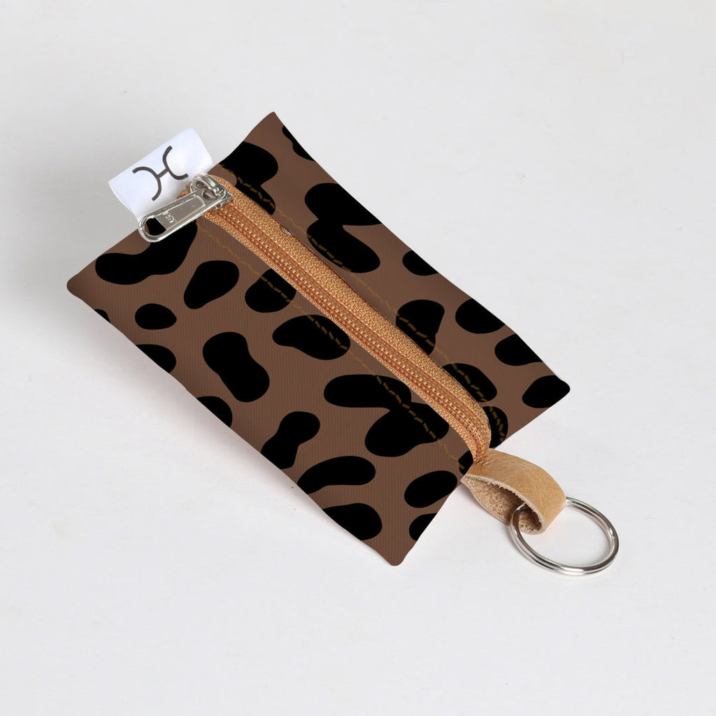 Key Ring Laminated Fabric - Cheetah - Coffee
