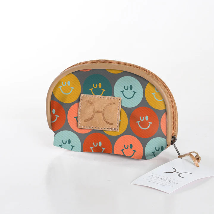 Makeup Bag Laminated Fabric - Smiley - Jet