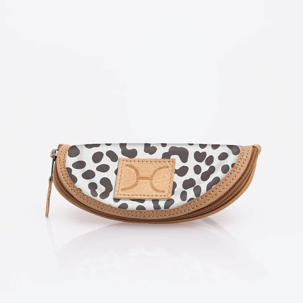 Glasses Case | Laminated Fabric - Cheetah - White
