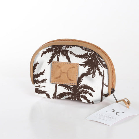 Makeup Bag Laminated Fabric - Palm - Neutral