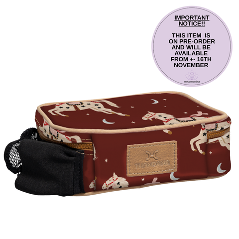 Snack Pack | Laminated Fabric with Genuine Leather - Midnight Pony - Cherry