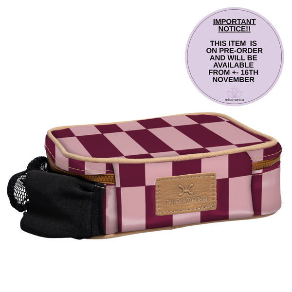 Snack Pack | Laminated Fabric with Genuine Leather - Checkmate - Cherry