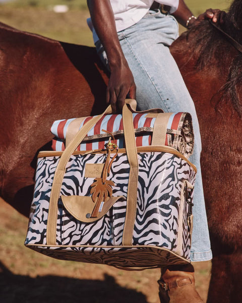 Caddy Cooler Laminated Fabric - Nomad Stripe - Pitch