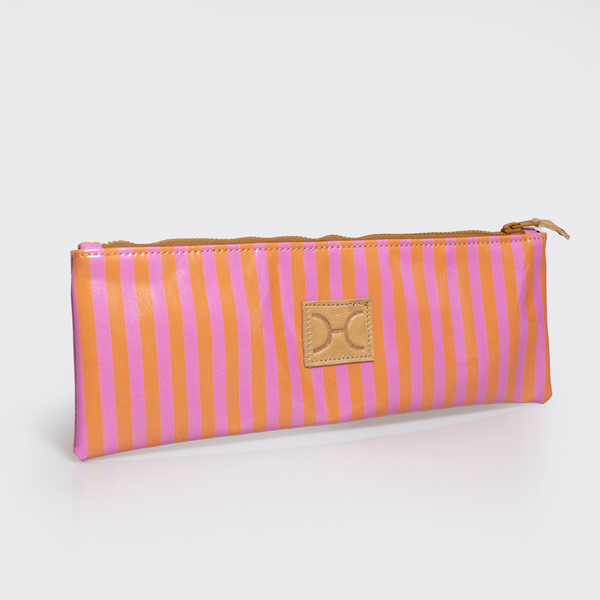 Kids Doodle Pencil Pouch | Laminated Fabric - Linear - Preppy