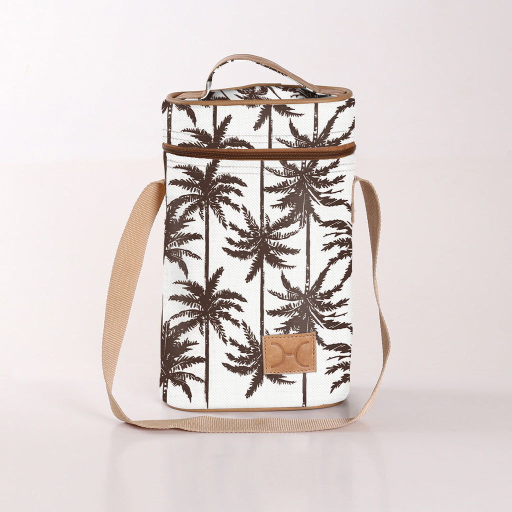 Wine Cooler Double Carry Bag - Laminated Fabric - Palm - Neutral