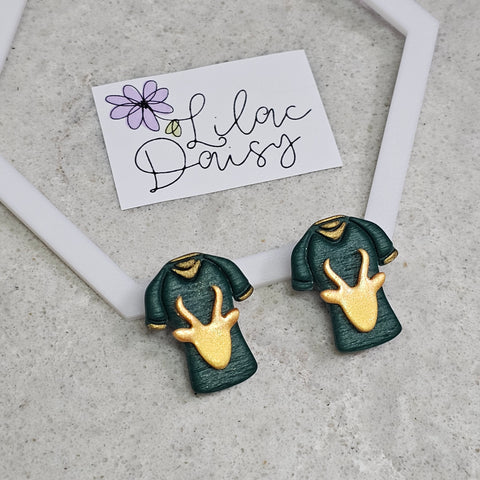 Polymer Clay Earrings - Springbok Studs - jersey