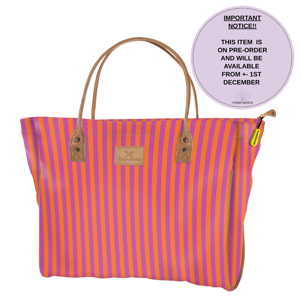 Utility Shopper Bag - Linear - Preppy