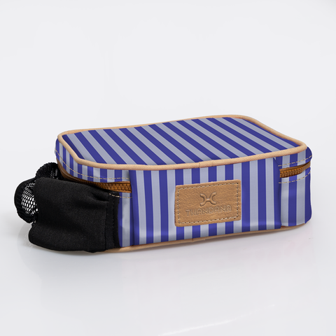 Snack Pack | Laminated Fabric with Genuine Leather - Linear - Jet
