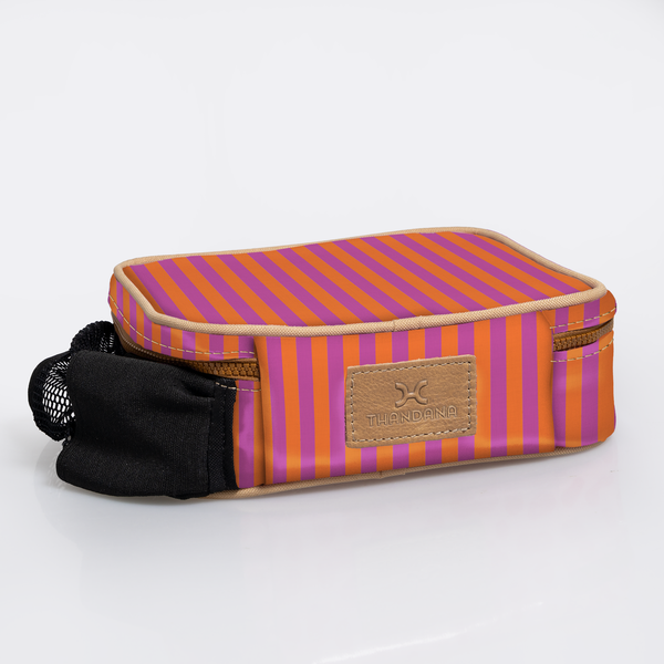 Snack Pack | Laminated Fabric with Genuine Leather - Linear - Preppy