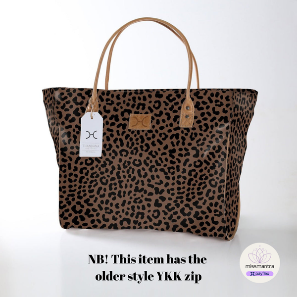 Utility Shopper Bag - Cheetah - Coffee