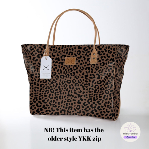 Utility Shopper Bag - Cheetah - Coffee