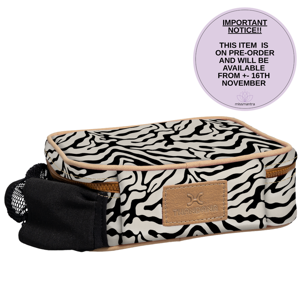 Snack Pack | Laminated Fabric with Genuine Leather - Nomad Stripe - Pitch