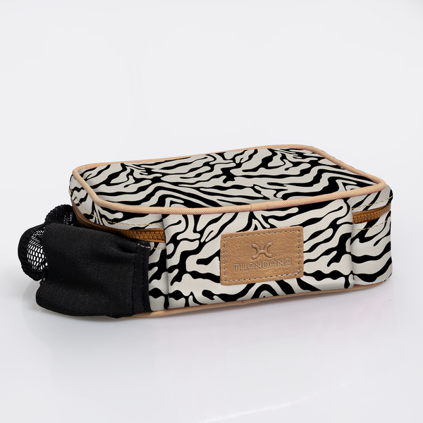 Snack Pack | Laminated Fabric with Genuine Leather - Nomad Stripe - Pitch