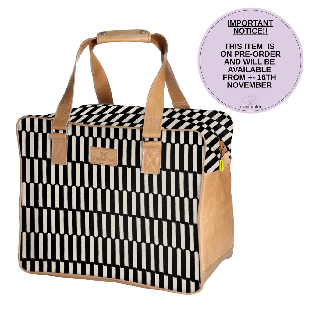 Large Weekender Luggage | Laminated Fabric with Genuine Leather - Indie - Pitch