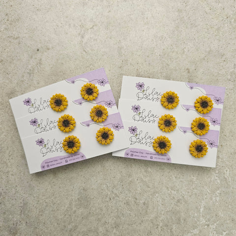 Polymer Clay Earrings - Sunflower Studs