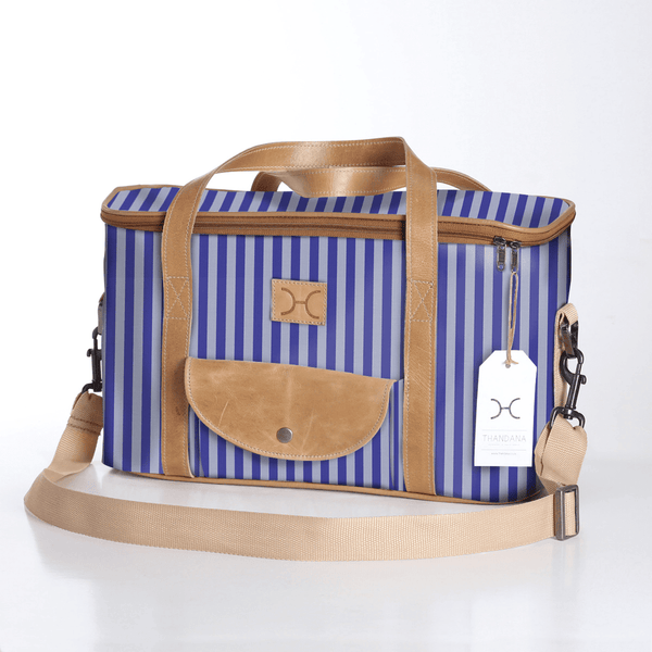 Caddy Cooler Laminated Fabric - Linear - Jet