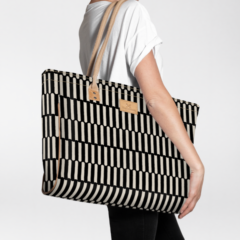 Large Beach Bag Laminated Fabric - Indie - Pitch