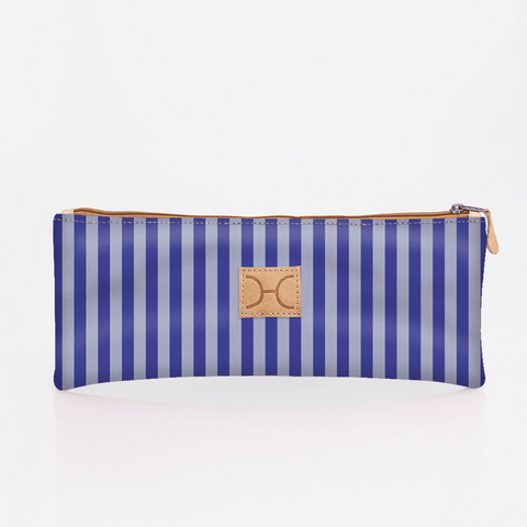 Kids Pencil Case Triple Zip | Laminated Fabric - Linear - Jet