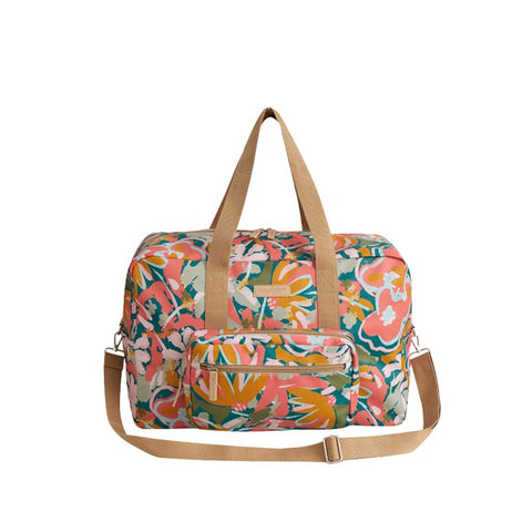 SoGood-Candy Weekender Bag - Retro Orange Flower