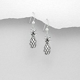 Sterling Silver Pineapple Hook Earrings