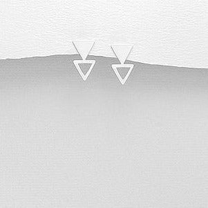 Triangle Sterling Silver Stud Earrings -Style 1