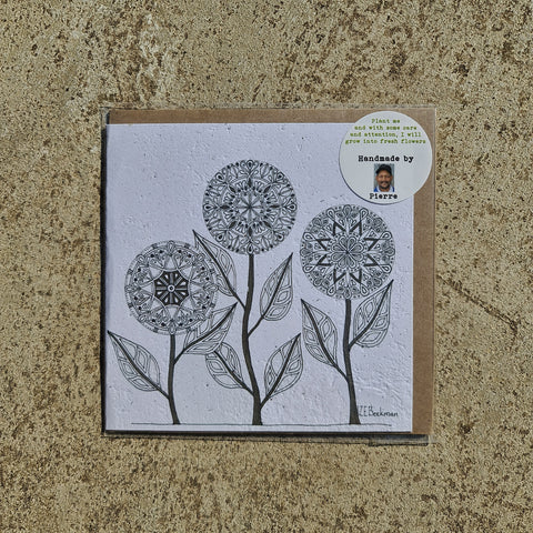 Mandala Flowers - Growing Paper Greeting Card