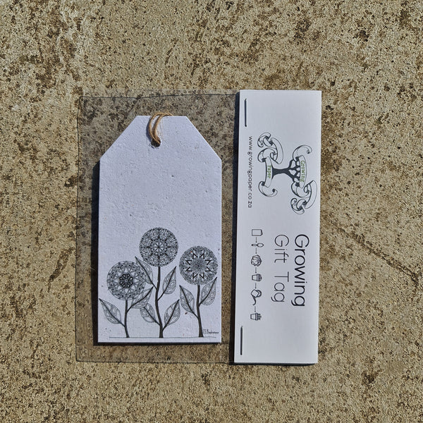 Mandala Flowers - Growing Paper Gift Tag