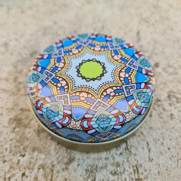 Trinket Tin - Blue/Green Mandala