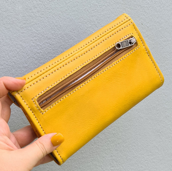 Ladies Leather Wallet - Mustard