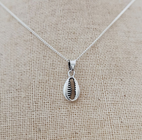 Cowrie Shell Sterling Silver Pendant