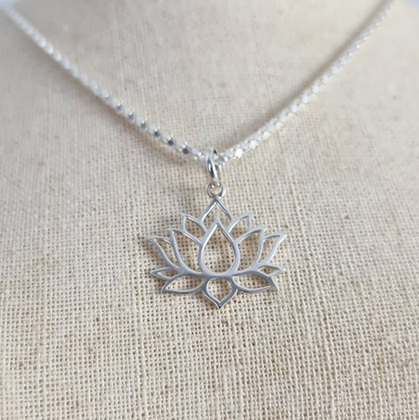 Lotus Sterling Silver Pendant - Style 1