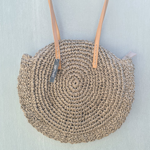 Crochet Basket Bag - Taupe