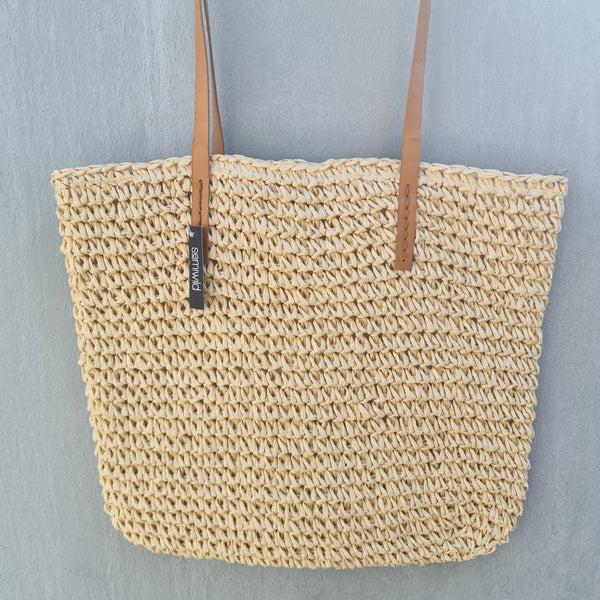 Crochet Basket Bag - Cream