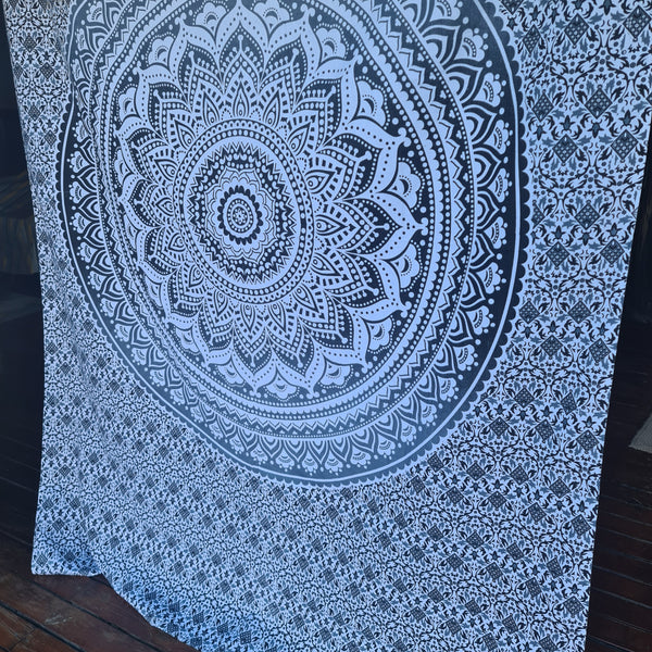 Black Grey Ombre Twin Throw