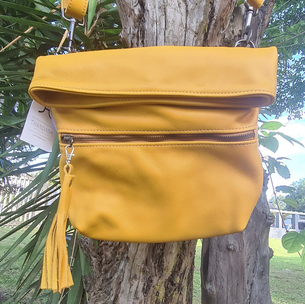 Erica Leather Handbag - Mustard