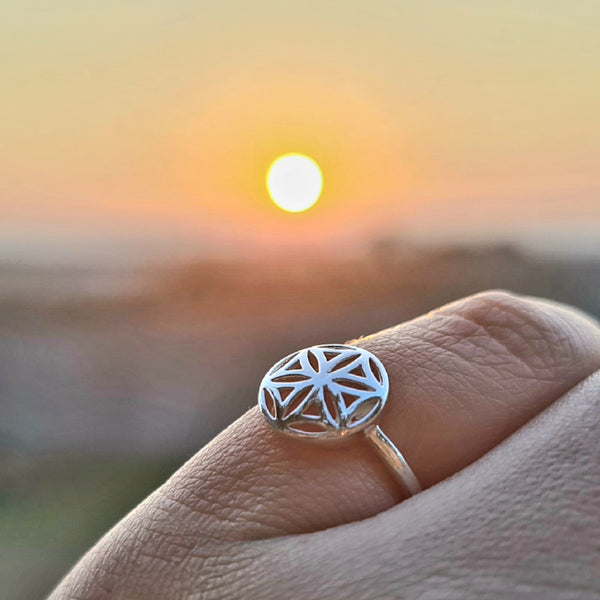 Flower of Life Sterling Silver Ring