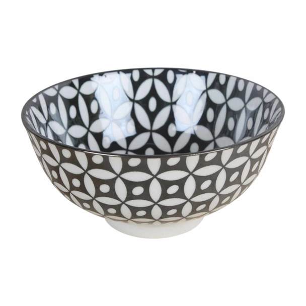 Black + White Pattern Ceramic Bowl