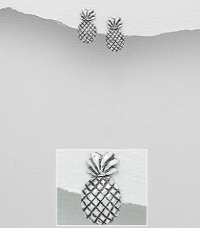 Pineapple Sterling Silver Stud Earrings