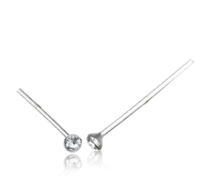 925 Silver Nose pin with round CZ