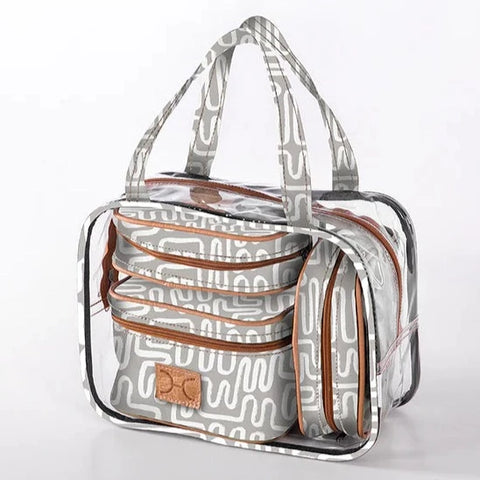 Cosmetic MAXI Bag Set Laminated Fabric - Geo - Moonstruck