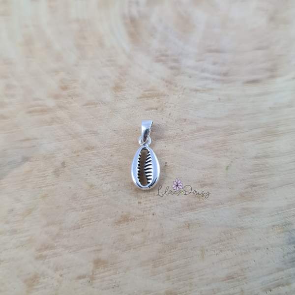 Cowrie Shell Sterling Silver Pendant
