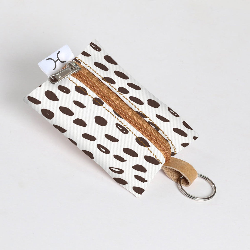 Key Ring Laminated Fabric - Seeds - White