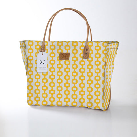 Utility Shopper Bag - Chain Reaction - Daffodil