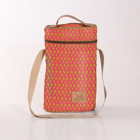 Wine Cooler Double Carry Bag - Laminated Fabric - Reef - Preppy