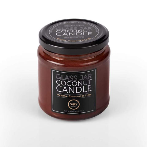 COCONUT CANDLE WITH COCONUT, VANILLA & LIME 200ML - AMBER