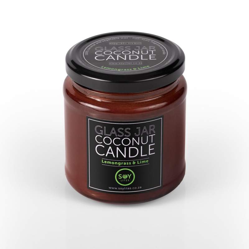 COCONUT CANDLE WITH LEMONGRASS & LIME 200ML - AMBER